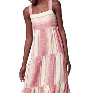 NWT! Faherty Sarah Tiered Stripe Cotton Maxi Dress, Size Medium